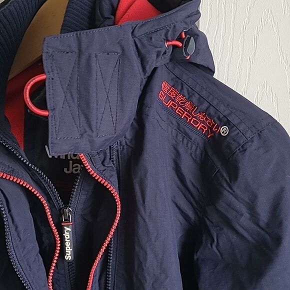 Superdry Original Windcheater Japan Jacket - Size  XS - Navy/Red - Picture 6 of 10